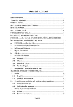 Production de bioethanol A partir de la canne A sucre