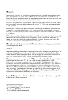 Le contrôle de gestion dans les universités marocaines
