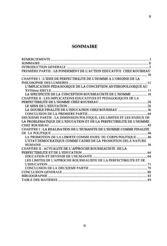 Le concept de perfectibilité et la nécessité de l'éducation