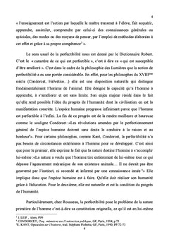 Le concept de perfectibilité et la nécessité de l'éducation