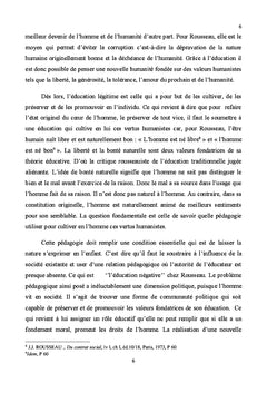 Le concept de perfectibilité et la nécessité de l'éducation