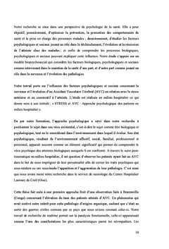 Stress et AVC : Approche psychologique des patients