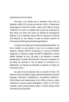 Contribution à l'étude du métabolisme carboné des Laminariales