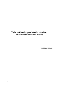 Valorisation des produits de terroirs