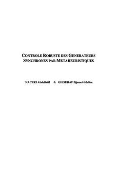 Controle Robuste des Generateurs Synchrones par Metaheuristiques