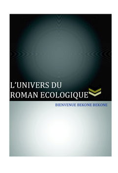 L'univers du roman écologique