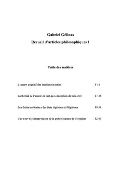 Recueil d'articles philosophiques 1
