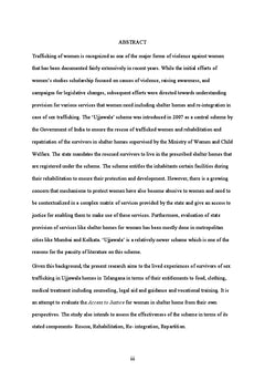Lived experiences of Sex Trafficking Survivors in State Shelter Homes