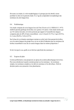 La Morphologie Nominale Du Krobou: Langue Kwa De cote D'Ivoire