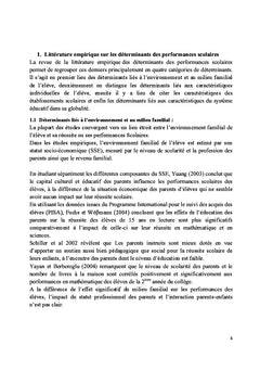 Determinants des performances scolaires en France et au Royaume Uni