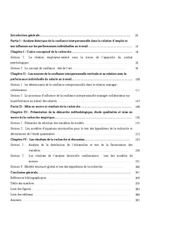 Impact de la confiance interpersonnelle sur la performance au travail