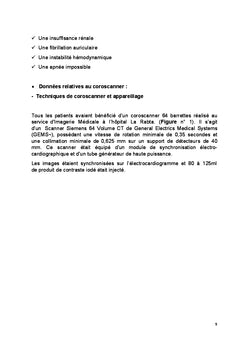 Performances, Limites et Implications Pratiques du Coroscanner