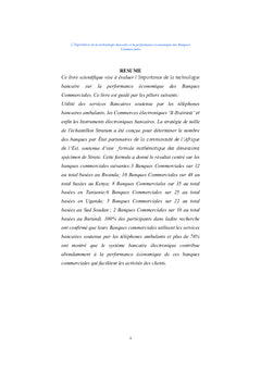 La technologie bancaire moderne et la performance économique des banques