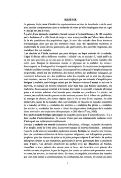 Representations sociales de la maladie et itineraires therapeutiques: