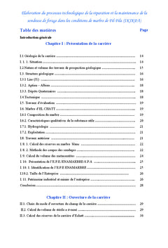 Elaboration du processus technologique des machines de forage