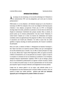 Le tourisme d'affaires sur-mesure
