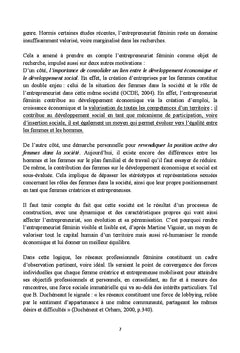 L'impact des reseaux professionnels sur l'entrepreneuriat feminin