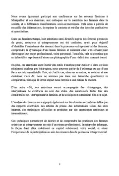 L'impact des reseaux professionnels sur l'entrepreneuriat feminin