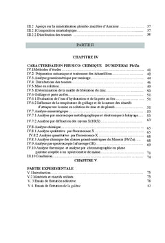 Caractérisation et valorisation du minerai Pb/Zn d'Amizour (Algérie)