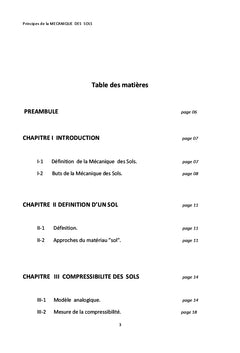 Principes de la Mécanique des Sols