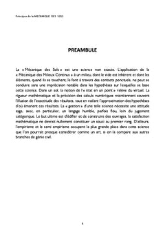 Principes de la Mécanique des Sols