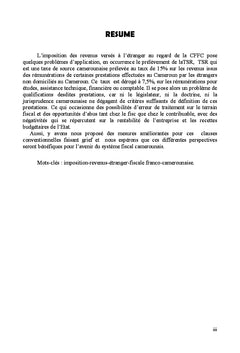 Imposition des revenus dans la convention fiscale franco-camerounaise