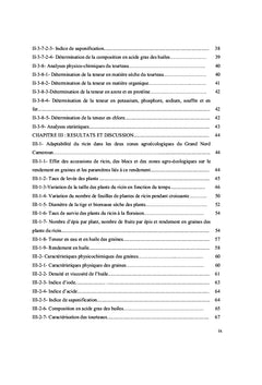 Caractérisation de quelques accessions locales de ricin camerounais