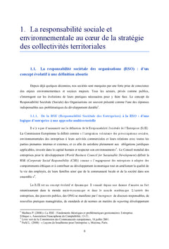 Rapport Développement Durable des collectivités territoriales