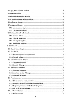Etude exploratoire des Parasites chez la Carpe et le Tilapia