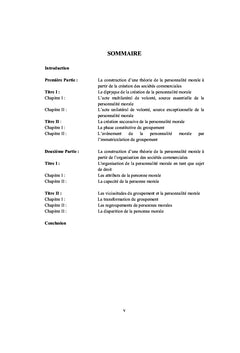 Societes commerciales de l'Ohada et theorie de la personnalite morale