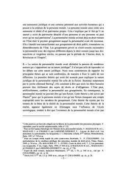Societes commerciales de l'Ohada et theorie de la personnalite morale