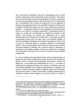Societes commerciales de l'Ohada et theorie de la personnalite morale