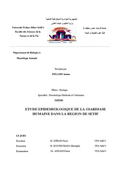 Etude epidemiologique de la Giardiase humaine