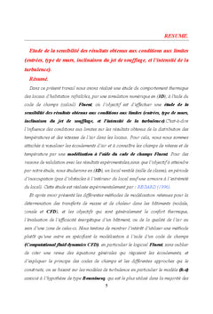 Etude de la sensibilite des resultats aux conditions aux limites