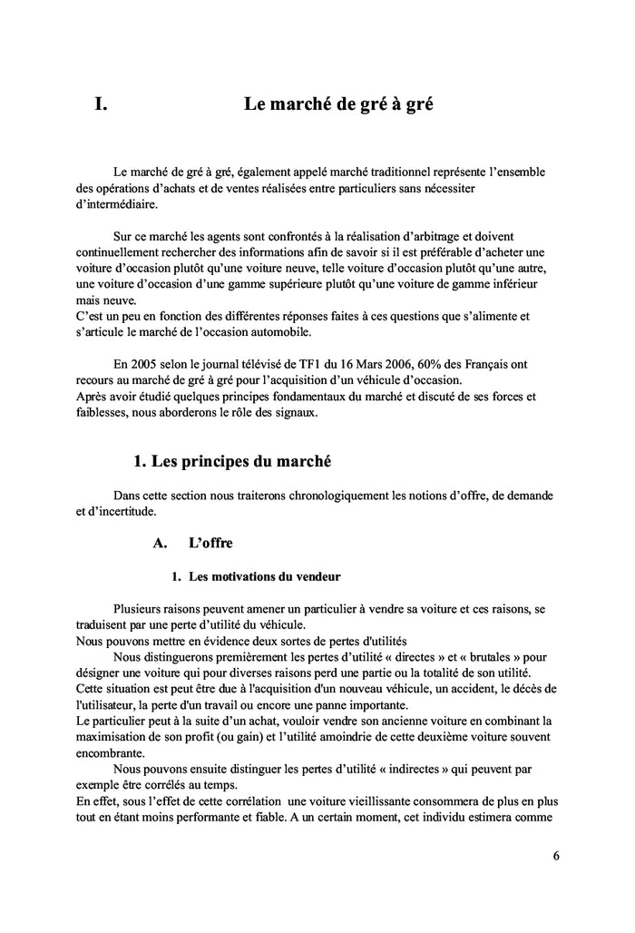 Le marché de l'automobile d'occasion