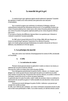 Le marché de l'automobile d'occasion