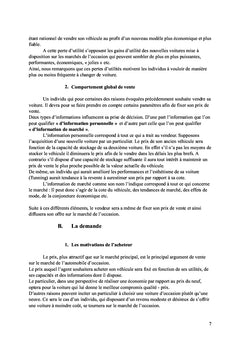 Le marché de l'automobile d'occasion