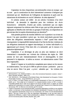 Droit à la réparation des dommages dus aux graves violations du DIH