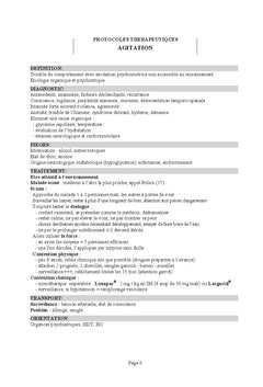 Protocoles therapeutiques aux urgences et en reanimation