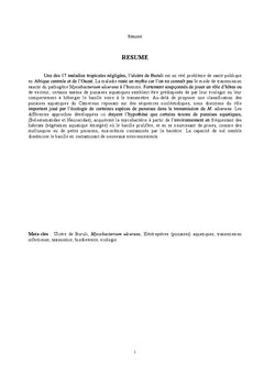 Punaises aquatiques du Cameroun et ecologie de Mycobacterium ulcerans