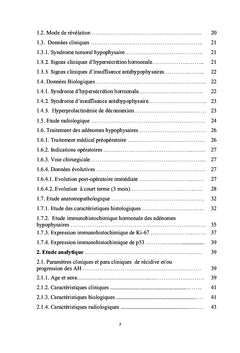 Facteurs de récidive et/ou progression des adénomes hypophysaires