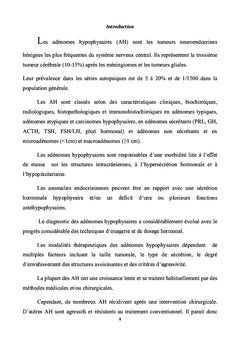 Facteurs de récidive et/ou progression des adénomes hypophysaires