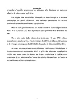 Facteurs de récidive et/ou progression des adénomes hypophysaires