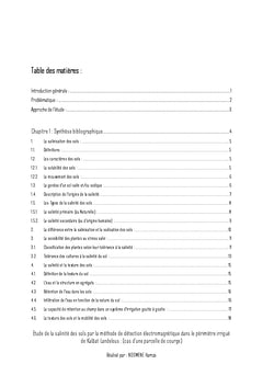 Etude de la salinité des sols par détection électromagnétique