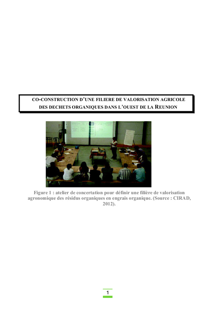Co-construction d'une filière de valorisation agricole à la Réunion