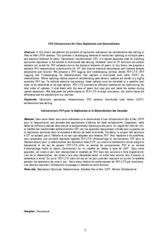 Infrastructure P2P pour la replication et la reconciliation de donnees