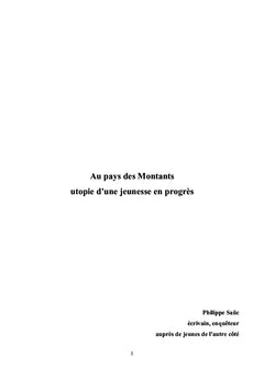 Au pays des Montants - Utopie d'une jeunesse en progrès