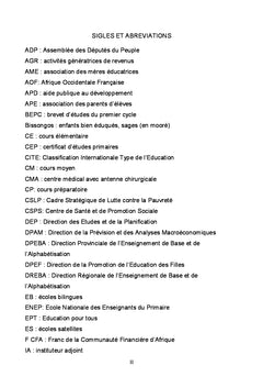 L'élimination des disparités entre sexes dans l'enseignement primaire