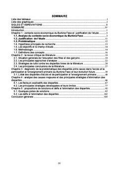 L'élimination des disparités entre sexes dans l'enseignement primaire