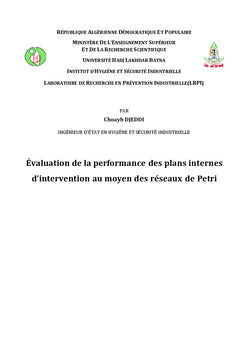 Evaluation de la performance des plans internes d'intervention